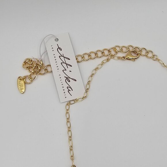 Ettika 18K Gold Plated Falling Rhinestone Boho Fairygoth Stmt ChainDrop Necklace - Picture 11 of 12